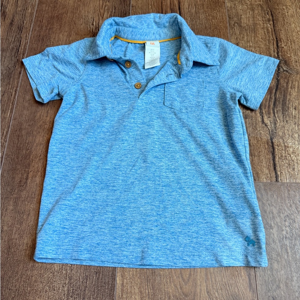 Boys' Gray Polo with Mint & Light Blue Mix - Picture 3 of 6